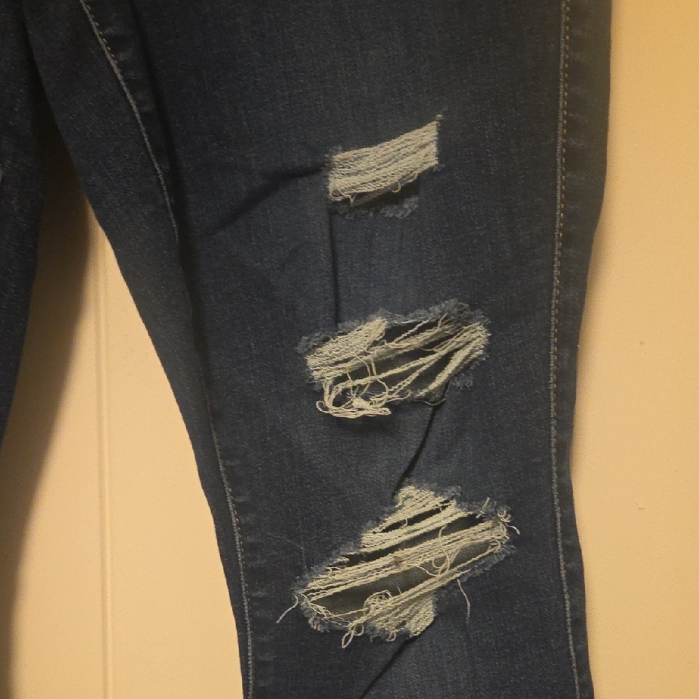 Torrid High Rise Ripped Blue Jeans - Picture 3 of 6